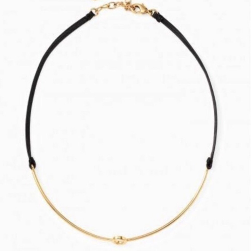 :: Stella & Dot Gorgeously Delicate Mia Gold+Leather Choker - Picture 4 of 9
